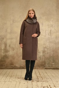 Зимнее пальто с чернобурой лисой №831